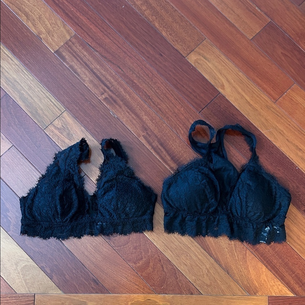 Aerie lace black padded bralettes